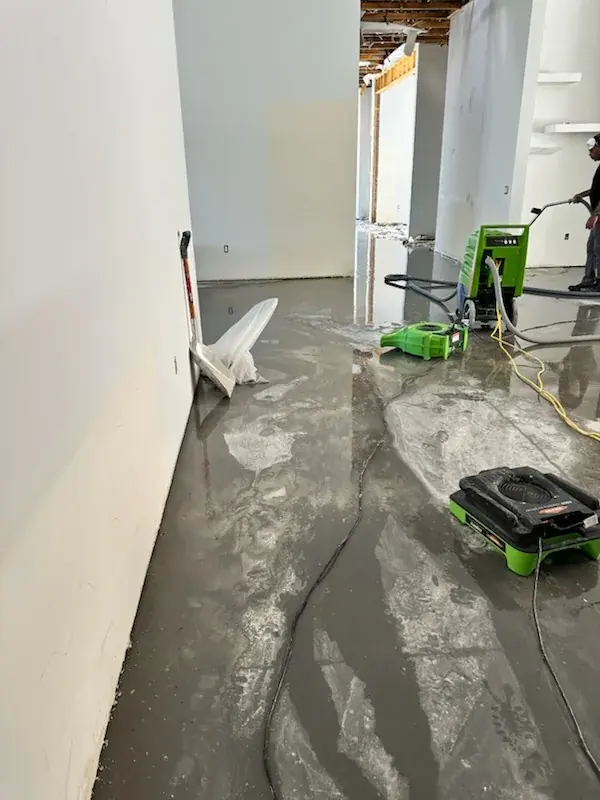 Structural drying equipment in an Enterprise living room
