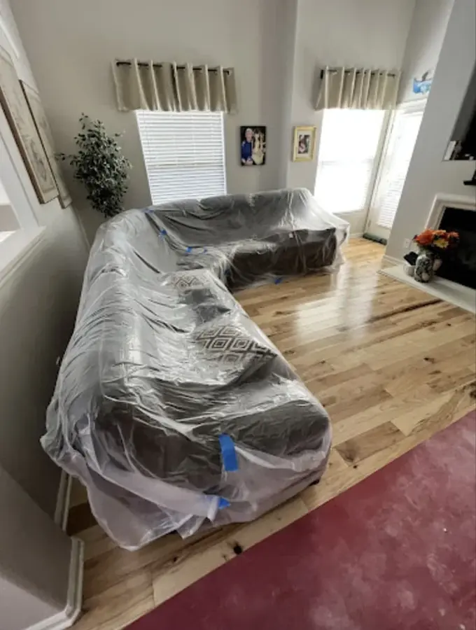 Las Vegas living room dried after a burst supply line
