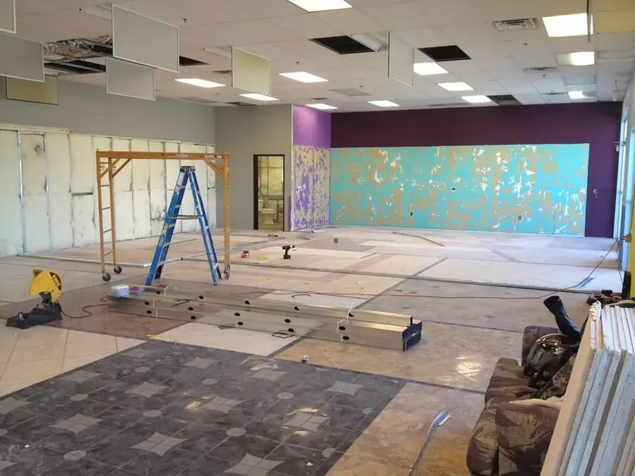 Commercial water damage drying underway in a Las Vegas business
