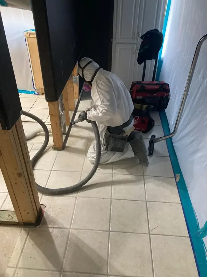 Contained mold remediation inside a Las Vegas wall cavity